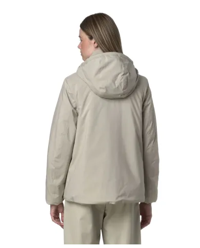 K-WAY Giubbotto Donna K6133YW MARLETTE AI 25/26 regular con cappuccio rimovibile B2X Beige cashmere-Grey