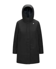 K-WAY Giaccone Donna K71326W SOPHIE AI 25/26 lungo waterproof con cappuccio AL8 Black P-Blue A