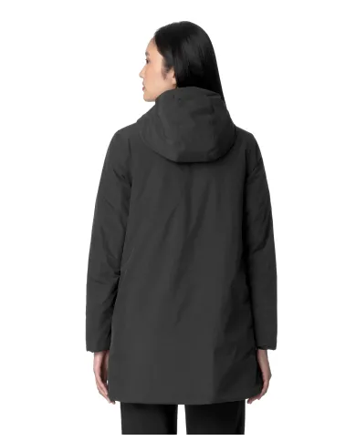 K-WAY Giaccone Donna K71326W SOPHIE AI 25/26 lungo waterproof con cappuccio AL8 Black P-Blue A