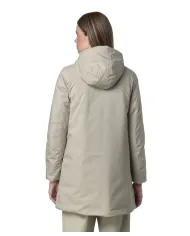 K-WAY Giaccone Donna K71326W SOPHIE AI 25/26 lungo waterproof con cappuccio B2X Beige cashmere-Grey