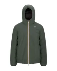 K-WAY Piumino Uomo K8127WW JACK AI 25/26 regular reversibile con motivo trapuntato AGQ Green-Black