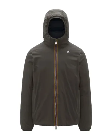 K-WAY Piumino Uomo K8127WW JACK AI 25/26 regular reversibile con motivo trapuntato B3A Black Olive-Blue