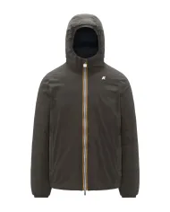 K-WAY Piumino Uomo K8127WW JACK AI 25/26 regular reversibile con motivo trapuntato B3A Black Olive-Blue