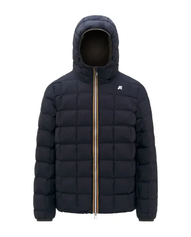 K-WAY Piumino Uomo K8127WW JACK AI 25/26 regular reversibile con motivo trapuntato B3A Black Olive-Blue