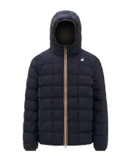 K-WAY Piumino Uomo K8127WW JACK AI 25/26 regular reversibile con motivo trapuntato B3A Black Olive-Blue