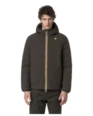 K-WAY Piumino Uomo K8127WW JACK AI 25/26 regular reversibile con motivo trapuntato B3A Black Olive-Blue