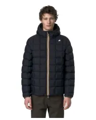 K-WAY Piumino Uomo K8127WW JACK AI 25/26 regular reversibile con motivo trapuntato B3A Black Olive-Blue