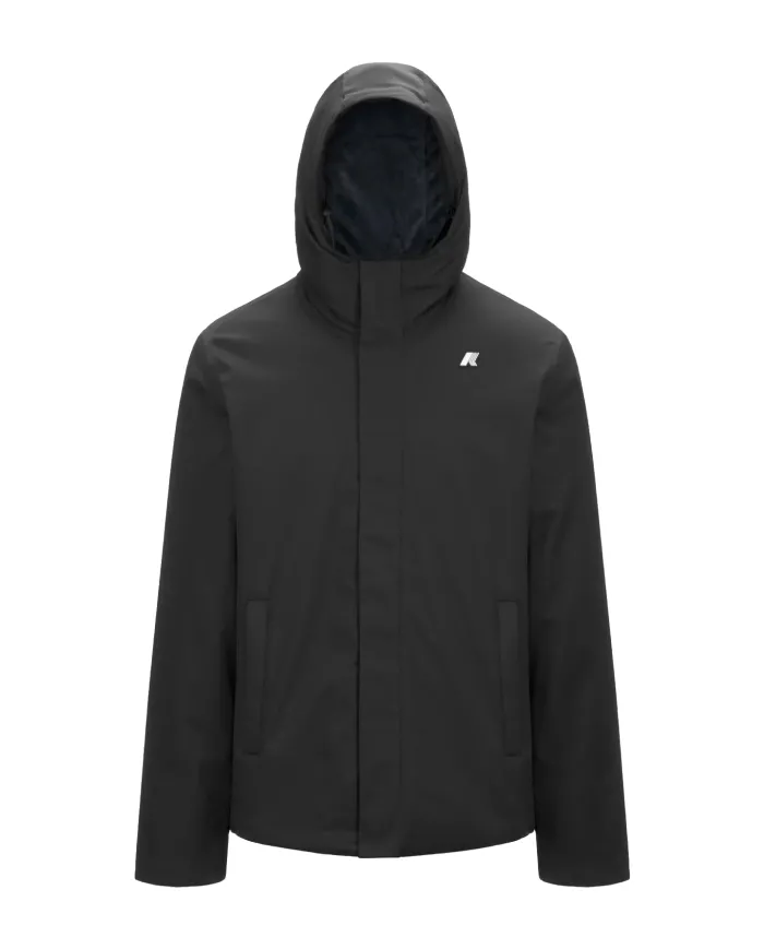 K-WAY Giubbino Uomo K8133DW JACKO AI 25/26 regular basic waterproof in tinta unita AL8 Black P-Blue A