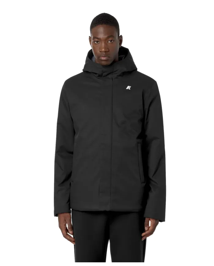 K-WAY Giubbino Uomo K8133DW JACKO AI 25/26 regular basic waterproof in tinta unita AL8 Black P-Blue A