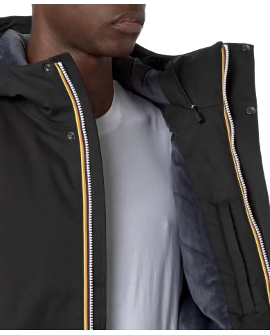 K-WAY Giubbino Uomo K8133DW JACKO AI 25/26 regular basic waterproof in tinta unita AL8 Black P-Blue A