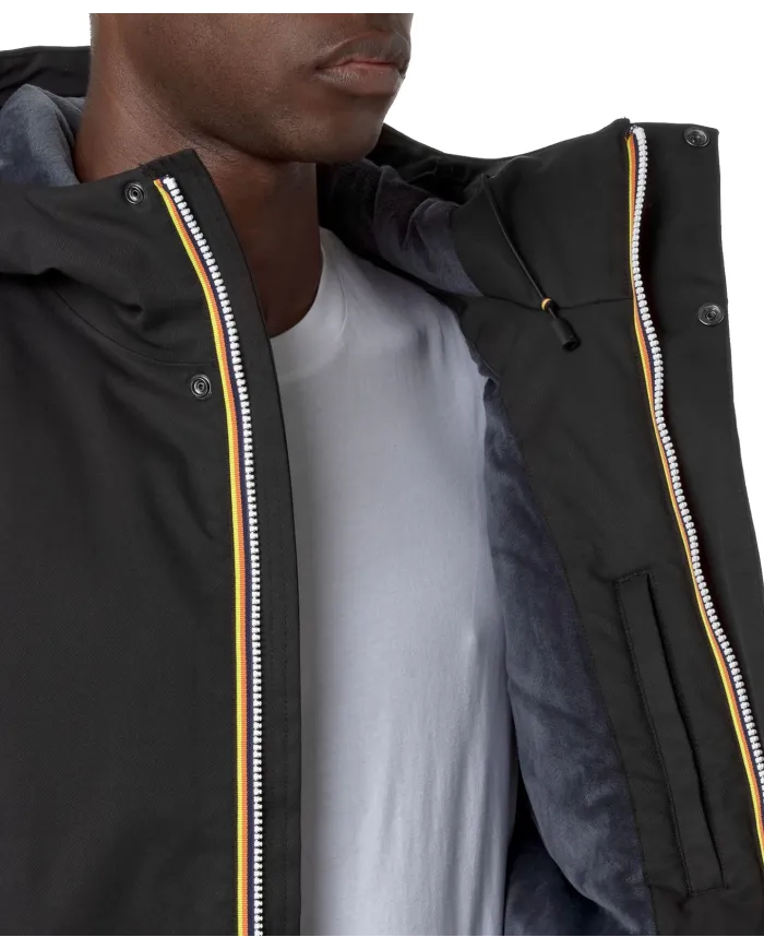 K-WAY Giubbino Uomo K8133DW JACKO AI 25/26 regular basic waterproof in tinta unita AL8 Black P-Blue A