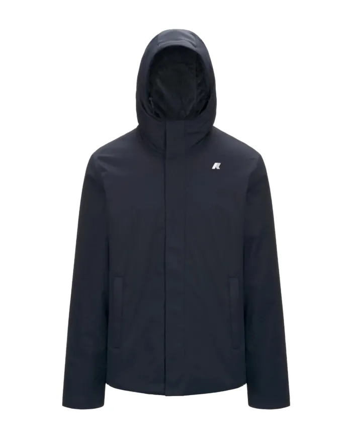 K-WAY Giubbino Uomo K8133DW JACKO AI 25/26 regular basic waterproof in tinta unita AL9 Blue D-Blue A