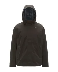K-WAY Giubbino Uomo K8133DW JACKO AI 25/26 regular basic waterproof in tinta unita B2V Black Olive-Blue A