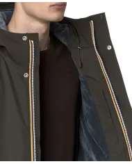 K-WAY Giubbino Uomo K8133DW JACKO AI 25/26 regular basic waterproof in tinta unita B2V Black Olive-Blue A