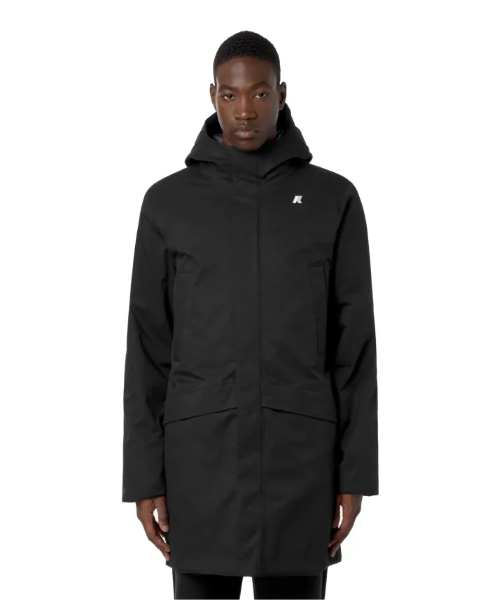 K-WAY Giaccone Uomo K8133FW JARNO AI 25/26 regular lungo waterproof AL8 Black P-Blue A