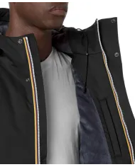 K-WAY Giaccone Uomo K8133FW JARNO AI 25/26 regular lungo waterproof AL8 Black P-Blue A