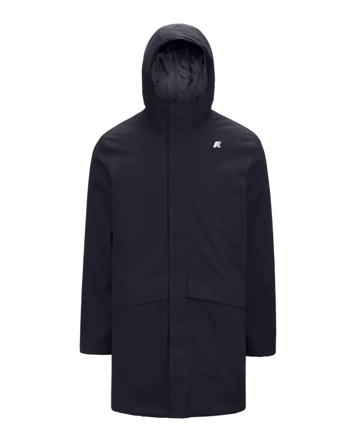 K-WAY Giaccone Uomo K8133FW JARNO AI 25/26 regular lungo waterproof AL9 Blue D-Blue A