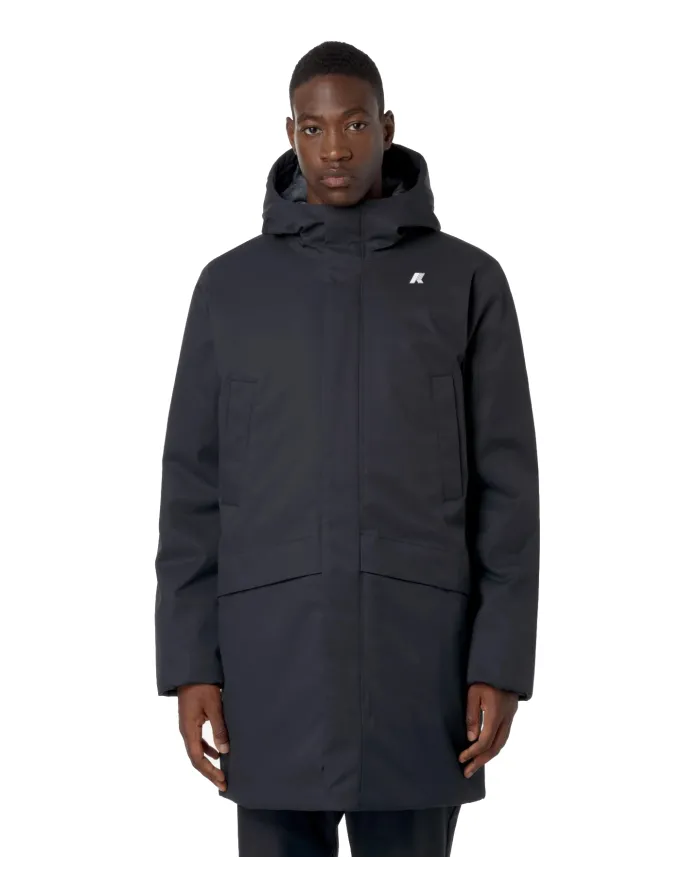 K-WAY Giaccone Uomo K8133FW JARNO AI 25/26 regular lungo waterproof AL9 Blue D-Blue A