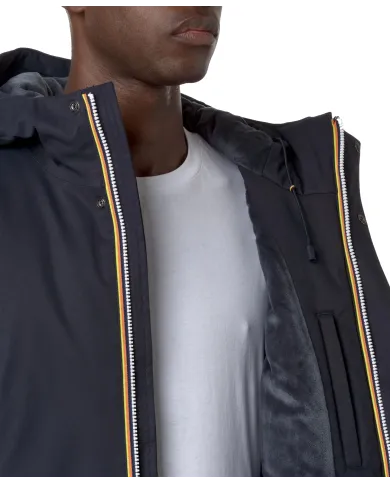 K-WAY Giaccone Uomo K8133FW JARNO AI 25/26 regular lungo waterproof AL9 Blue D-Blue A