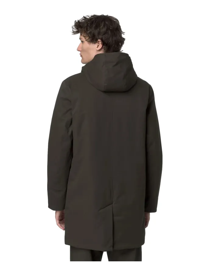 K-WAY Giaccone Uomo K8133FW JARNO AI 25/26 regular lungo waterproof B2V Black Olive-Blue A