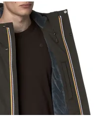 K-WAY Giaccone Uomo K8133FW JARNO AI 25/26 regular lungo waterproof B2V Black Olive-Blue A