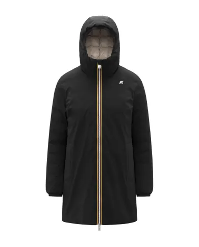 K-WAY Piumino Donna K8134DW SOPHIE AI 25/26 tecnico con motivo trapuntato reversibile BC9 Black-Beige