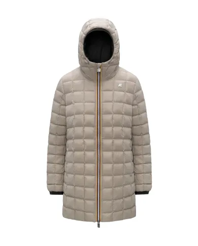 K-WAY Piumino Donna K8134DW SOPHIE AI 25/26 tecnico con motivo trapuntato reversibile BC9 Black-Beige