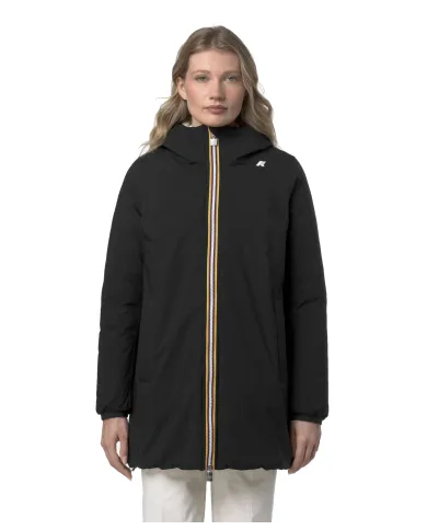 K-WAY Piumino Donna K8134DW SOPHIE AI 25/26 tecnico con motivo trapuntato reversibile BC9 Black-Beige