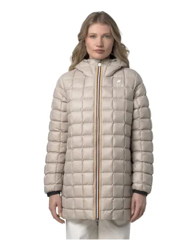K-WAY Piumino Donna K8134DW SOPHIE AI 25/26 tecnico con motivo trapuntato reversibile BC9 Black-Beige