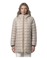 K-WAY Piumino Donna K8134DW SOPHIE AI 25/26 tecnico con motivo trapuntato reversibile BC9 Black-Beige