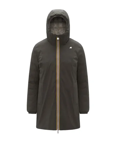 K-WAY Piumino Donna K8134DW SOPHIE AI 25/26 tecnico con motivo trapuntato reversibile B42 BlacK Olive-Green Oak