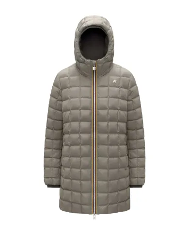 K-WAY Piumino Donna K8134DW SOPHIE AI 25/26 tecnico con motivo trapuntato reversibile B42 BlacK Olive-Green Oak