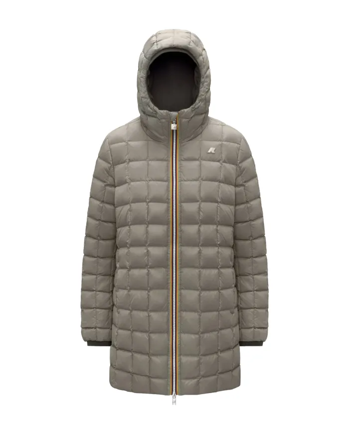 K-WAY Piumino Donna K8134DW SOPHIE AI 25/26 tecnico con motivo trapuntato reversibile B42 BlacK Olive-Green Oak