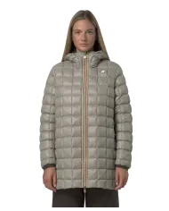 K-WAY Piumino Donna K8134DW SOPHIE AI 25/26 tecnico con motivo trapuntato reversibile B42 BlacK Olive-Green Oak