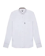 AQUASCUTUM Camicia Uomo AA_A005_SH004 AI 25/26 cotone con taschino 01 OPTICAL WHITE