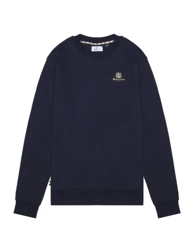 AQUASCUTUM Felpa Uomo AW_ICON_SW006 AI 25/26 cotone con logo applicato 11 NAVY