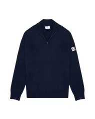AQUASCUTUM Cardigan Uomo AA_A005_WO017 AI 25/26 con collo e mezza zip 11 NAVY