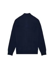 AQUASCUTUM Cardigan Uomo AA_A005_WO017 AI 25/26 con collo e mezza zip 11 NAVY