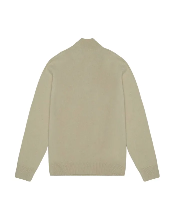 AQUASCUTUM Cardigan Uomo AA_A005_WO016 AI 25/26 con collo e zip 03 BEIGE