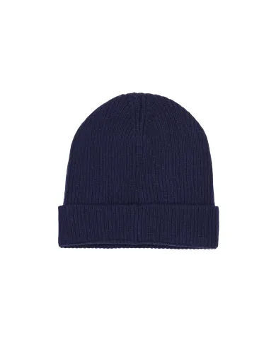 AQUASCUTUM Berretto Uomo AW_ICON_CP007 AI 25/26 beanie in lana con patch 11 NAVY