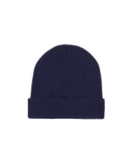 AQUASCUTUM Berretto Uomo AW_ICON_CP007 AI 25/26 beanie in lana con patch 11 NAVY