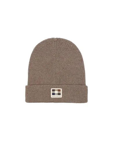 AQUASCUTUM Berretto Uomo AW_ICON_CP007 AI 25/26 beanie in lana con patch 38 KAKI