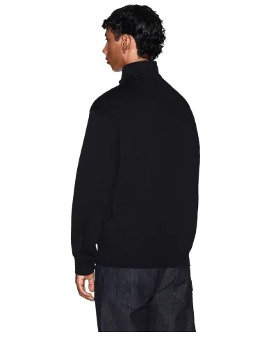 ARMANI EXCHANGE Felpa Uomo XM001295 AF10818 AI 25/26 collo alto con zip e bottoni UC001 BLACK