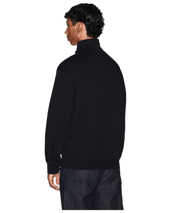 ARMANI EXCHANGE Felpa Uomo XM001295 AF10818 AI 25/26 collo alto con zip e bottoni UC001 BLACK