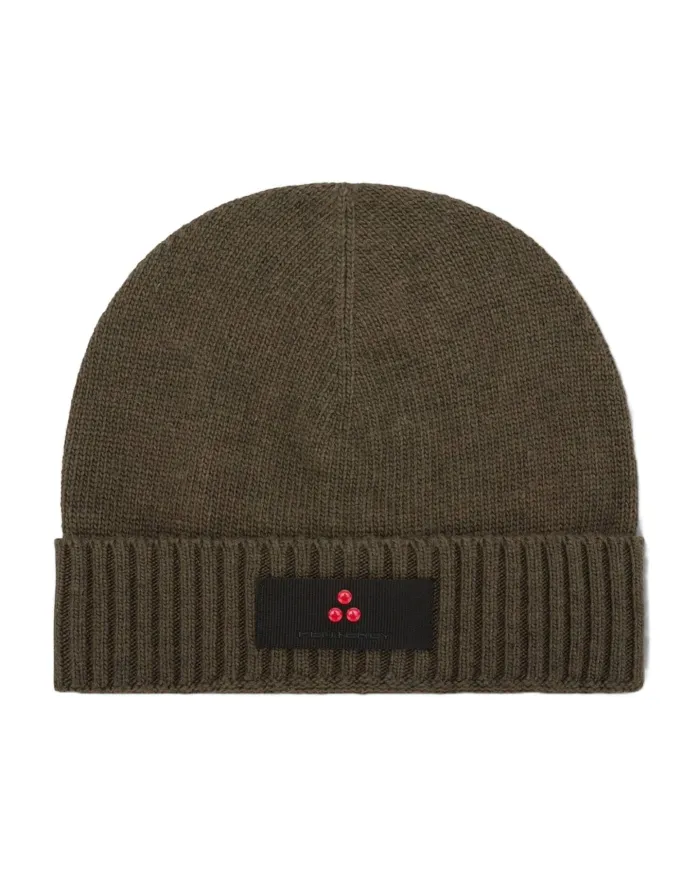 PEUTEREY Cappello Donna PED408699011947 SILLI 04 A-EP lana con nastro logato applicato 690 VERDE FOGLIAME