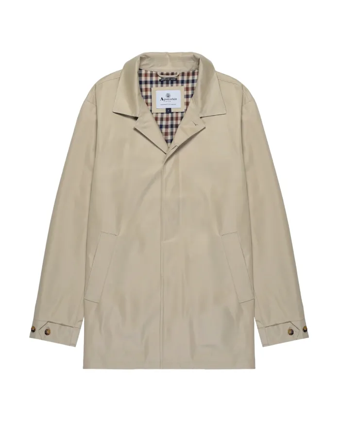 AQUASCUTUM Trench Uomo AA_B005_JK005 AI 25/26 waterproof con colletto check 03 BEIGE