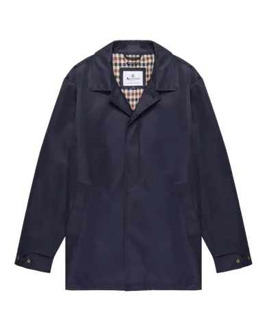 AQUASCUTUM Trench Uomo AA_B005_JK005 AI 25/26 waterproof con colletto check 11 NAVY