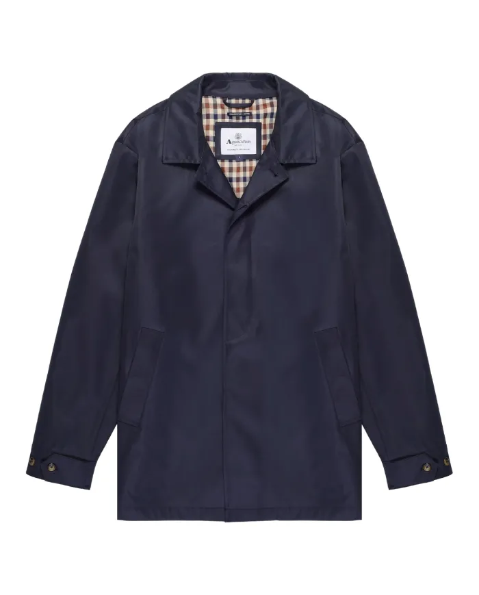 AQUASCUTUM Trench Uomo AA_B005_JK005 AI 25/26 waterproof con colletto check 11 NAVY