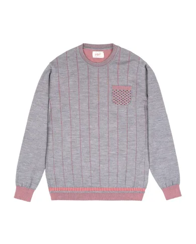 BOB Maglia Uomo TREVOR AI 25/26 lana con motivo rigato 15 FUMO/cipolla