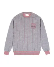 BOB Maglia Uomo TREVOR AI 25/26 lana con motivo rigato 15 FUMO/cipolla